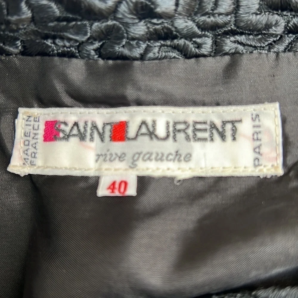 Vintage YSL Saint Laurent Rive Gauche Black Pencil Skirt 40 Quiet Luxury Capsule